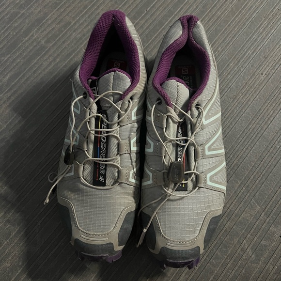 Never Worn! Salomon Women's Gray and Purple Trail Running Shoes SpeedCross 4 - Picture 1 of 4